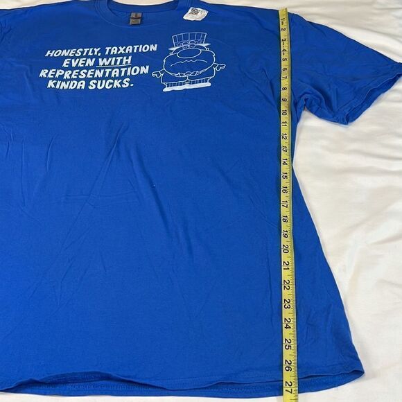 Honestly, Taxation Even With Representation…Men’s Blue Graphic Tee Size 3XL - Picture 6 of 6
